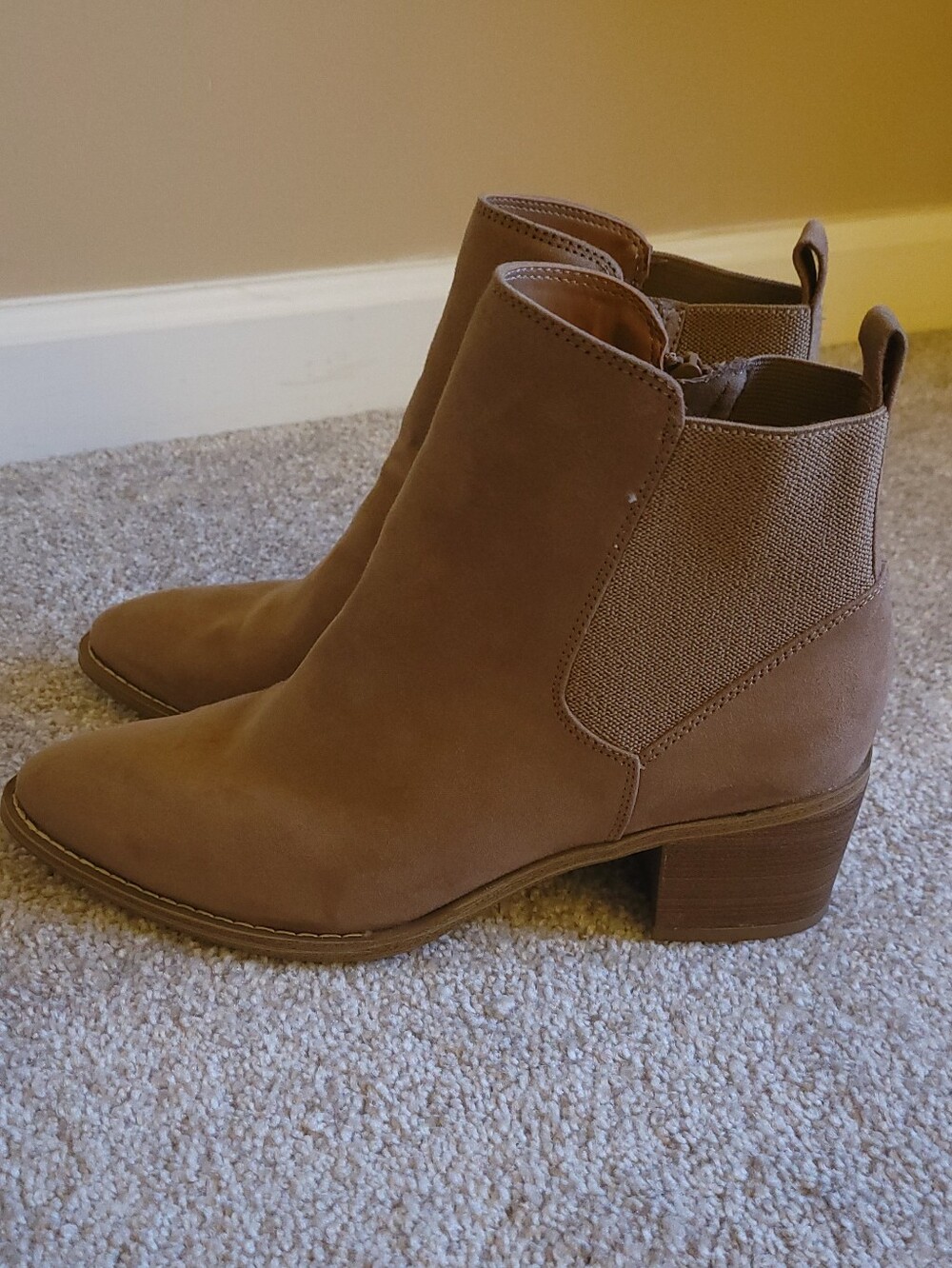 Target Taupe Chelsea Ankle Boots with Block Heel